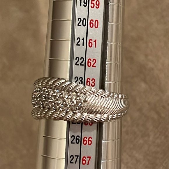 Judith Ripka Sterling Diamonique Wave Design Verona Ring Size 11 - Picture 9 of 9